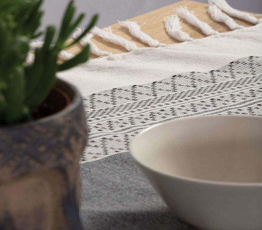Nef-Nef Homeware Tablecloth Cotton Strength Black 140x240cm