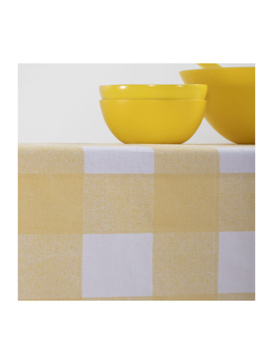 Nef-Nef Homeware Checkered Cotton Stain Resistant Henry Yellow 140x140cm