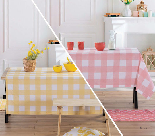 Nef-Nef Homeware Τραπεζομάντηλο Βαμβακερό Αλέκιαστο Henry Yellow 140x180εκ.
