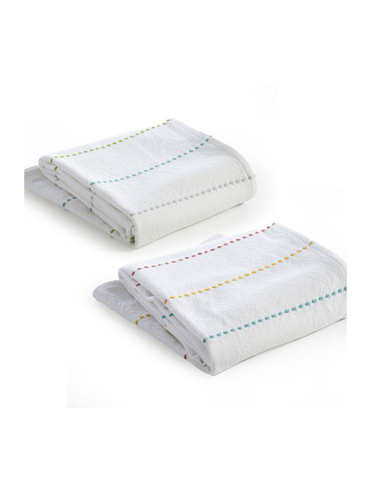 Nef-Nef Homeware Κουβέρτα Κούνιας Life Line Βαμβακερή Λευκή 110x150εκ.