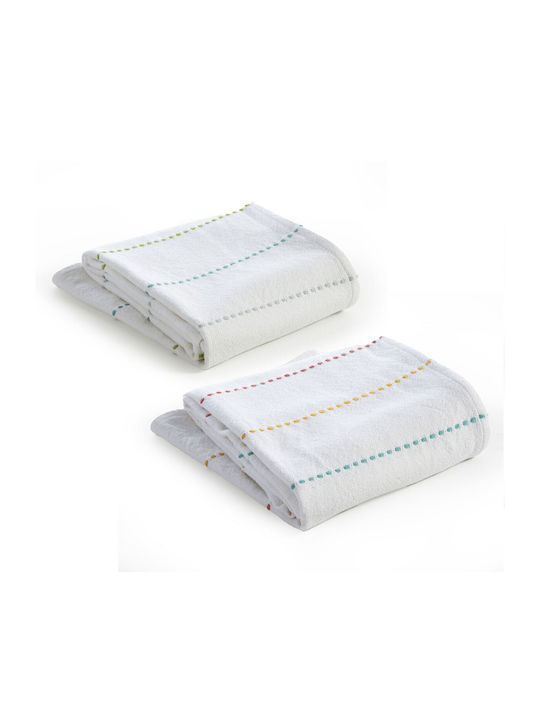 Nef-Nef Homeware Κουβέρτα Κούνιας Life Line Βαμβακερή Λευκή 110x150εκ.