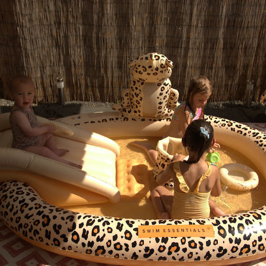 Swim Essentials Beige Leopard Children's Round Swimming Pool PVC 230lt Inflatable 203x89cm Beige