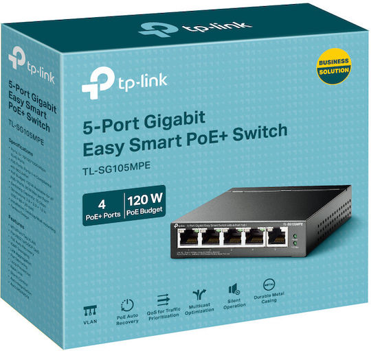 TP-LINK TL-SG105MPE v1 Negestionat L2 PoE+ Switch cu 5 Porturi Ethernet