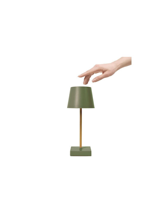 Kunststoff Vintage Tischlampe LED mit Grün Schirm und Basis
