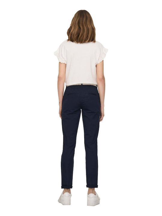 Only Women's High Waist Chino Trousers Night Sky