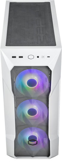 CoolerMaster Masterbox TD500 Mesh V2 Gaming Midi Tower Κουτί Υπολογιστή με Πλαϊνό Παράθυρο και RGB Φωτισμό Λευκό