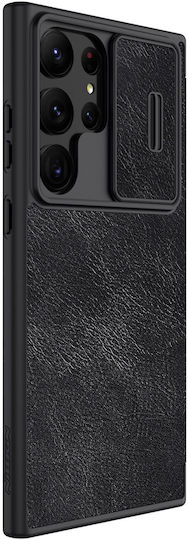 Nillkin Qin Pro Buchen Sie Synthetisches Leder 2mm Schwarz (Galaxy S23 Ultra)