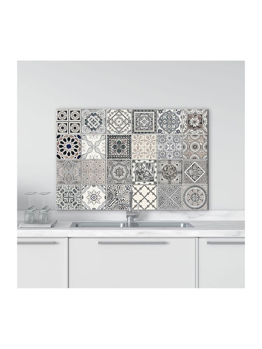 Διακοσμητικό Αυτοκόλλητο Τοίχου Grey Azulejos Multi 1τμχ 72x48εκ. Ango