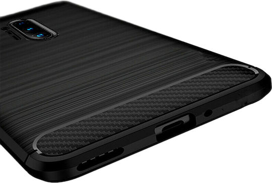 Techsuit Carbon Back Cover Σιλικόνης Μαύρο (OnePlus 8 Pro)