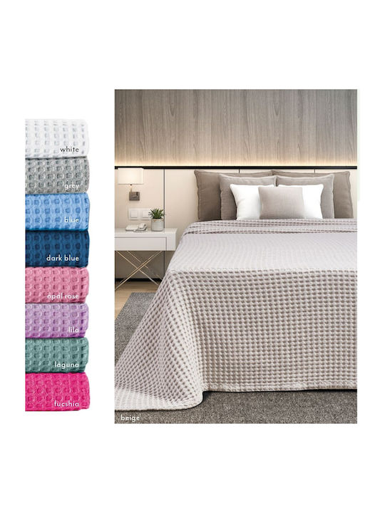 Adam Home Waffle Blanket Pique Queen 240x260cm. Grey