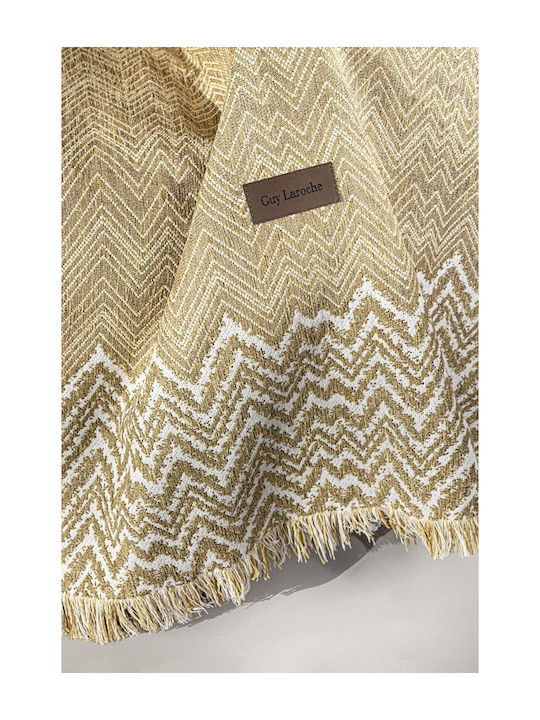 Guy Laroche Marvin Armchair Throw Two Sides Chenille 150x180cm Golden