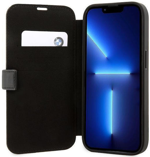 BMW Leather Stamp Book Synthetic Leather Blue Lines (iPhone 14 Pro)