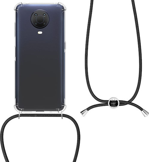 KWmobile Crossbody Back Cover Silicon cu Curea Transparent (Moto G10)