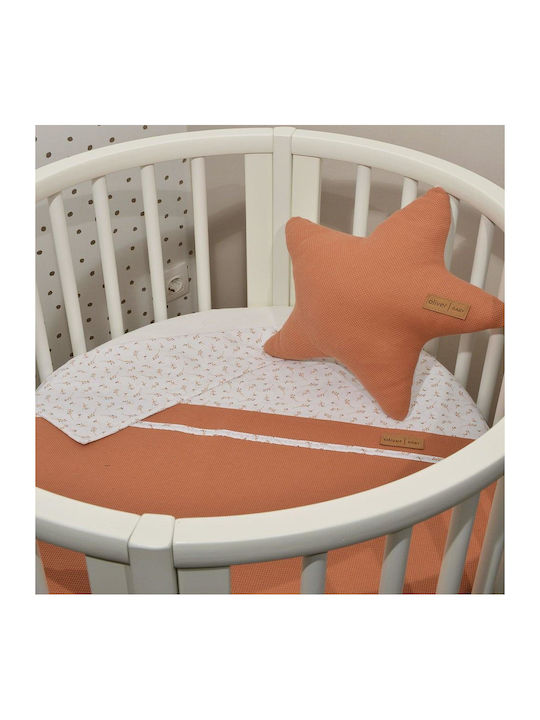 Baby Oliver Κουβέρτα Αγκαλιάς & Λίκνου Πορτοκαλί 75x95εκ.