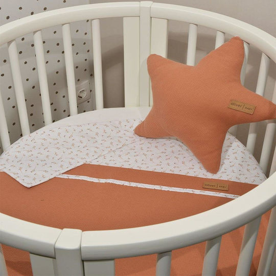 Baby Oliver Одеяло Детски пелени за пелени Оранжев 75x95см.