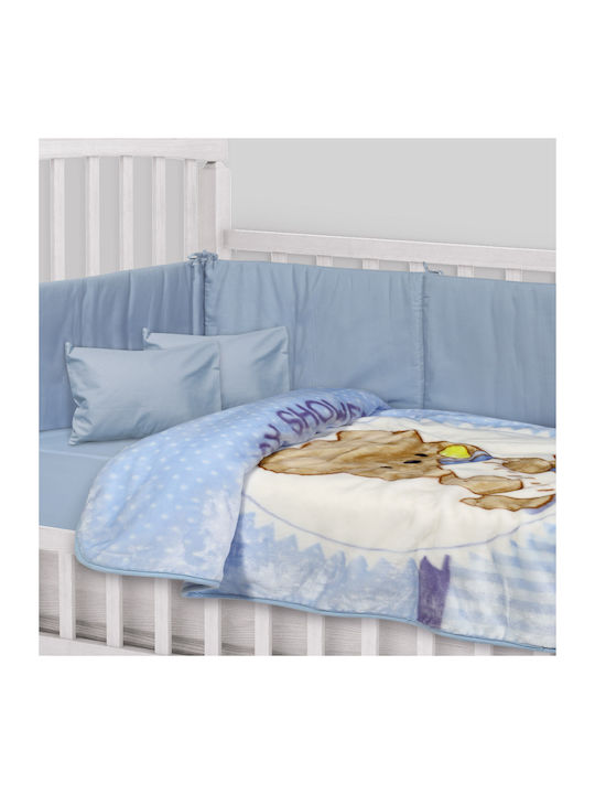 Das Home Blanket Cot Light Blue Baby Shower 110x140cm