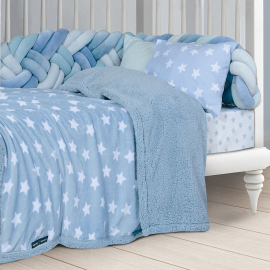 Das Home Decke Kinderbett Vlies Blau 110x150cm