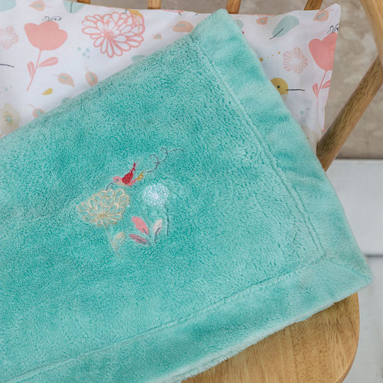 Nima Blanket Nursery Swaddling Blankets Chirp Chirp Turquoise 80x110cm