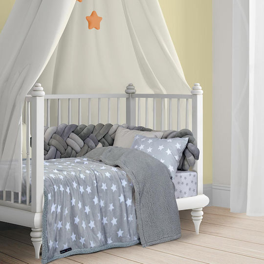 Das Home Κουβέρτα Αγκαλιάς & Λίκνου Fleece Γκρι 80x110εκ.