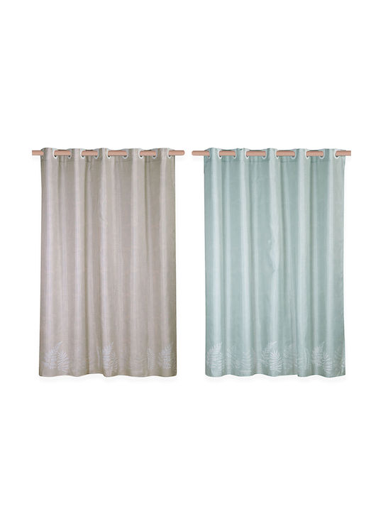 Nef-Nef Assia Shower Curtain Fabric with Hooks 180x200cm Mint 032805