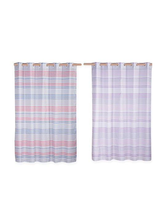 Nef-Nef Miles Shower Curtain Fabric with Hooks 180x180cm Purple 032808
