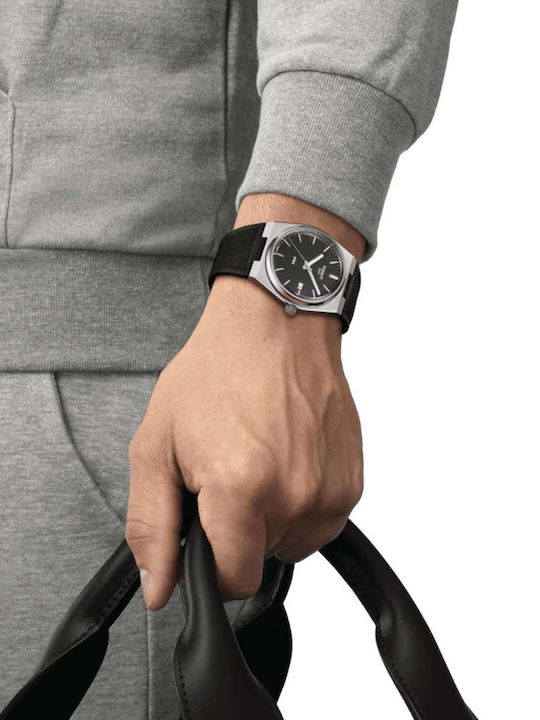 Tissot Мъжки Часовник 40мм На Батерия С Черна Кожена Каишка