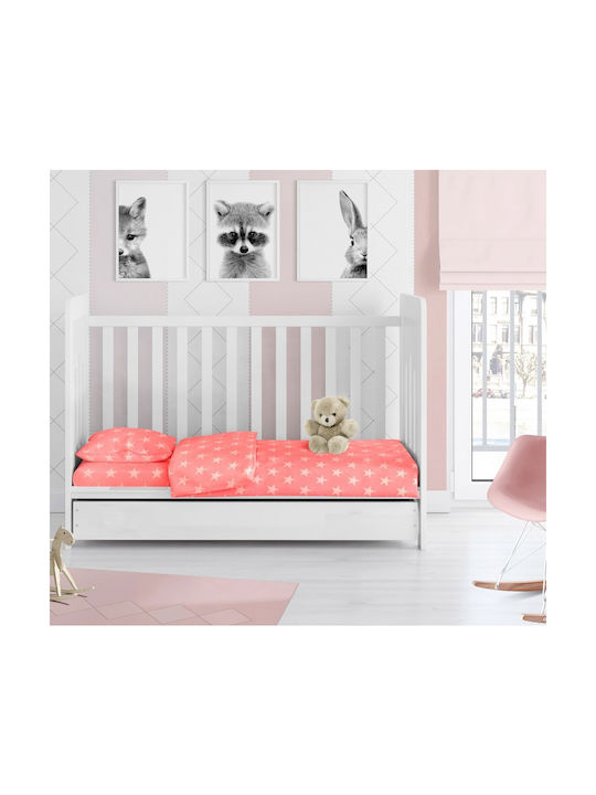 Dimcol Star Baby Sheet Cradle Cotton Coral 80x110cm