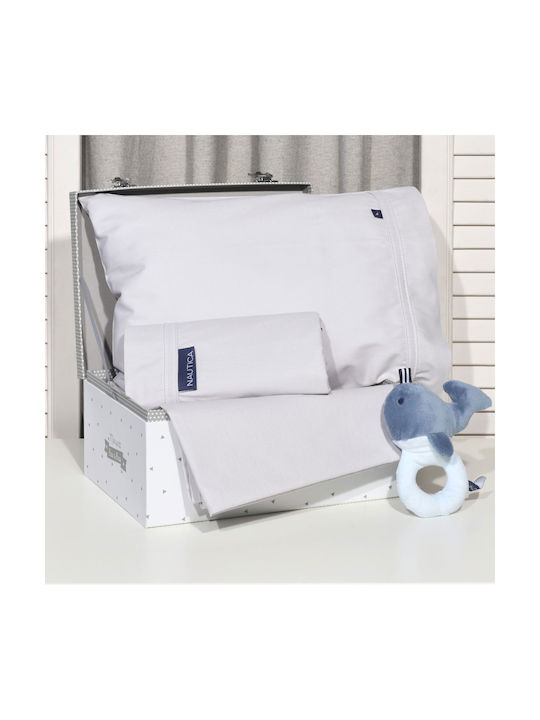 Nautica Baby Sheets Set Crib Cotton Grey 110x170cm 3pcs 49-9706/105