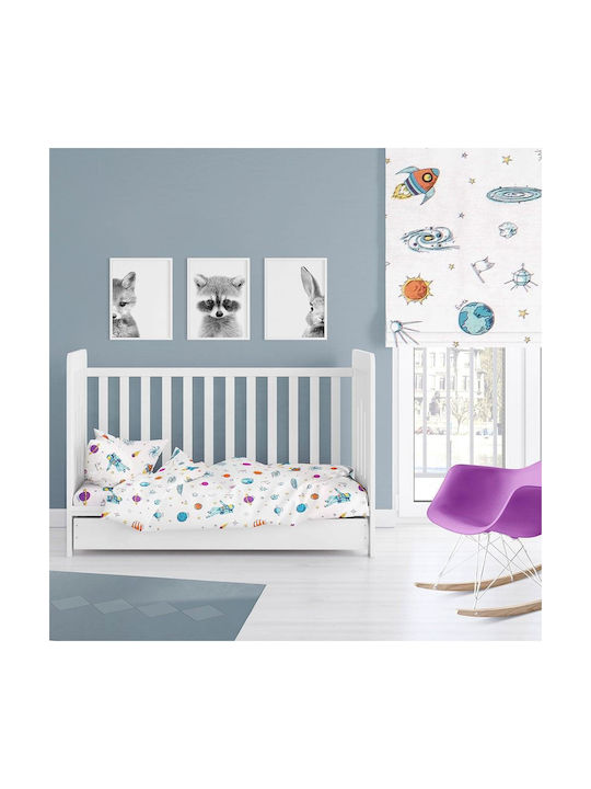Dimcol Space Baby Sheet Cradle Cotton 80x110cm