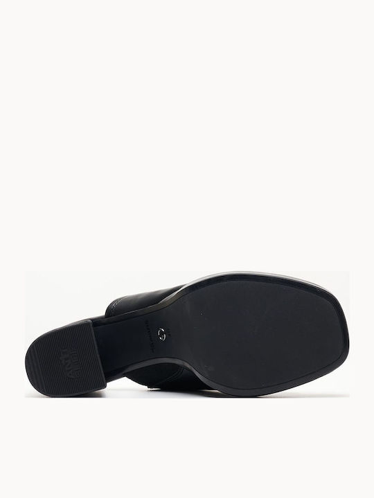 Mules mit Chunky Hoch Absatz in Schwarz Farbe