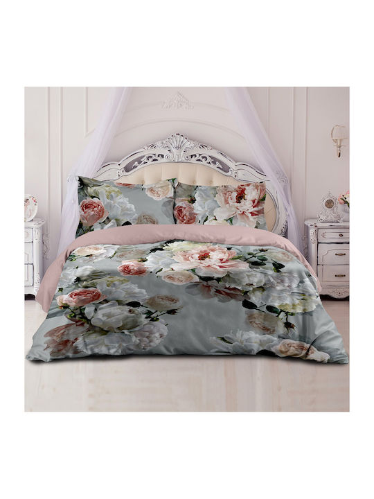 Makis Tselios Home Peonia Elektrische Gitarren Tagesdecke Übergröße Baumwollsatin Gray 240x260cm 3Stück