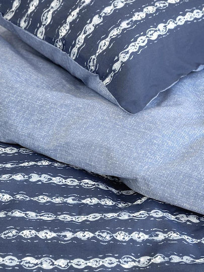 Nima Naval Coverlet Single Cotton Blue 160x240cm