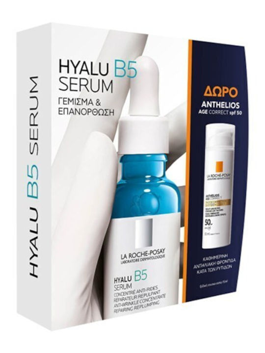 Комплект за грижа за кожата за Против стареене & Хидратация Hyalu B5 30ml & Anthelios Age Correct 15ml