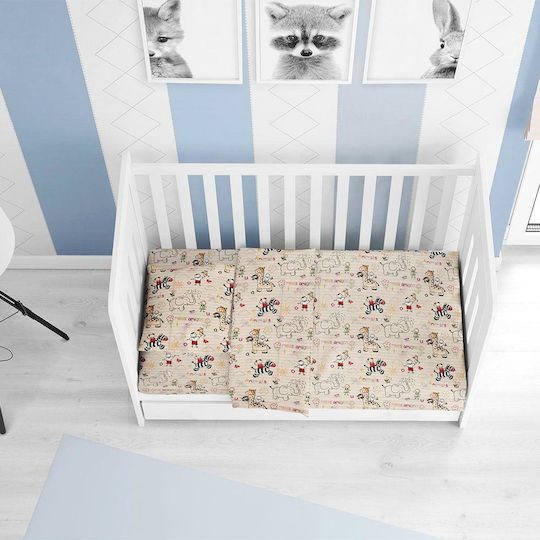 Dimcol Set Lenjerie De Patut Bebe Cu Cauciuc Africa Bej 70x140cm Dimcol Set Lenjerie De Patut Bebe Cu Cauciuc Africa Bej 70x140cm