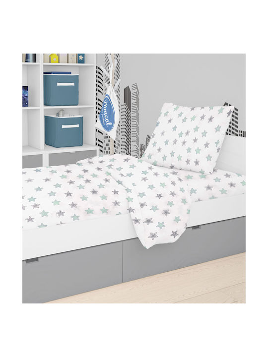 Dimcol Star Бебешки Чаршаф За Количка Памук с ластик Зелен 70x140бр
