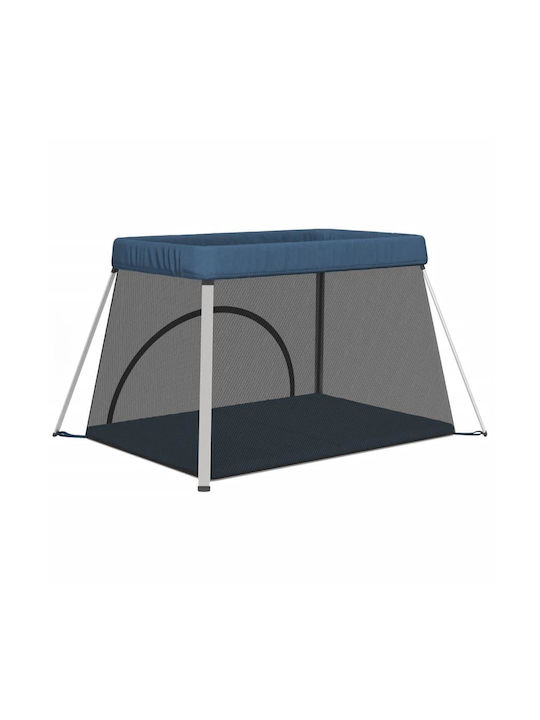 vidaXL Laufstall mit Matratze Blau 110x82cm
