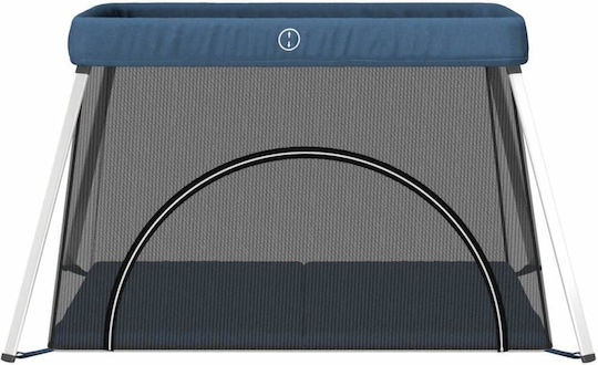 vidaXL Laufstall mit Matratze Blau 110x82cm
