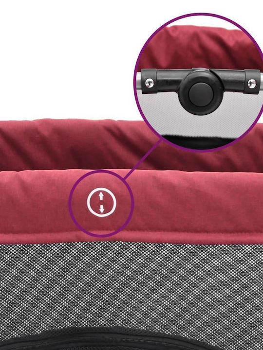 vidaXL Laufstall mit Matratze Burgundisch 110x82cm