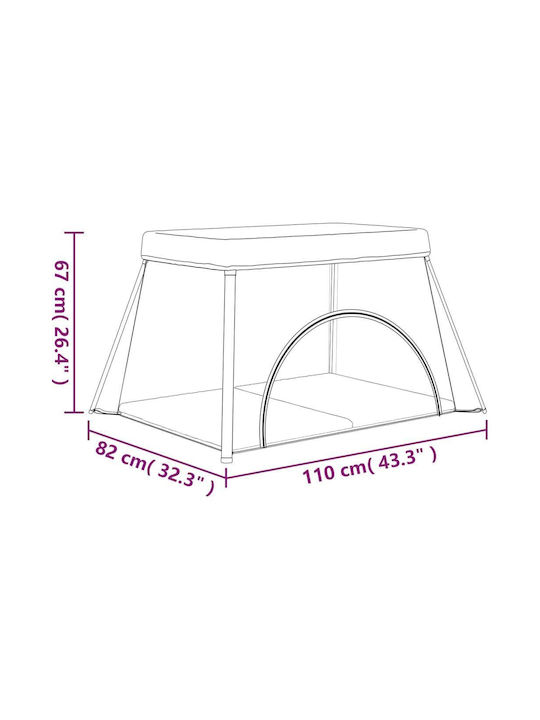 vidaXL Laufstall mit Matratze Burgundisch 110x82cm