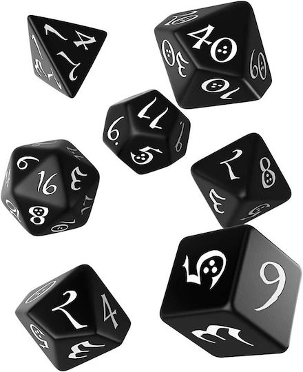 Q Workshop Dungeons & Dragons Classic RPG Dice Set Dice Black & White QWSSCLE05