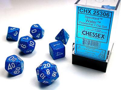 Chessex Speckled Polyhedral Dice Water 7pcs 25306