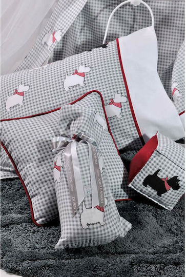 Down Town Home Sateen Dog Baby Sheets Set Cradle Cotton Satin Gray 75x125cm 3pcs