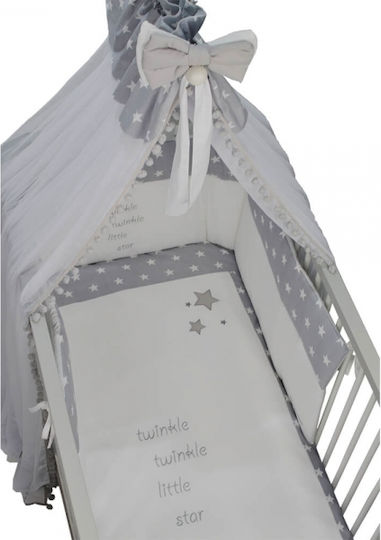 Bebe Stars Stars Set Baby Bettlaken Für Krippe Baumwolle Angepasst Gray 110x160cm 3Stück
