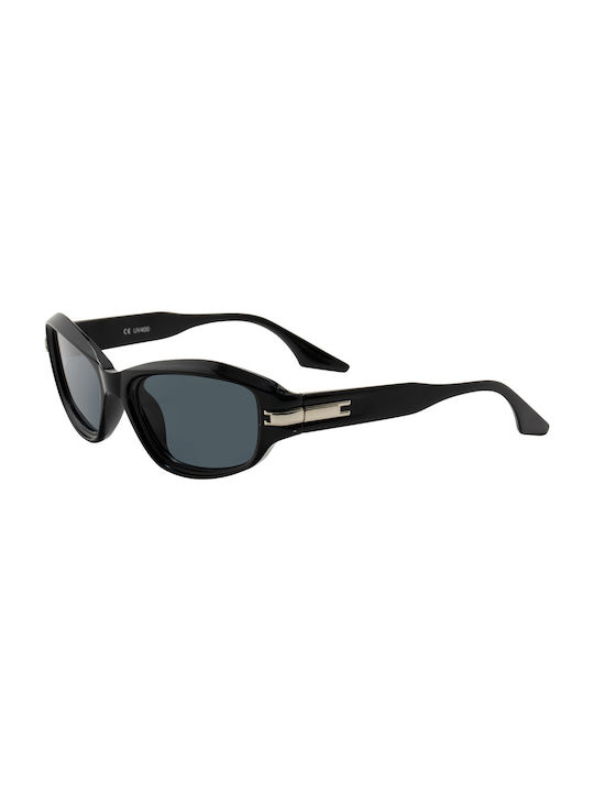 Men's Sunglasses with Black Acetate Frame and Black Lenses 02-7228