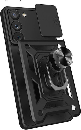 Camshield Armor Kickstand Задна корица Пластмаса Черен (Galaxy A14)