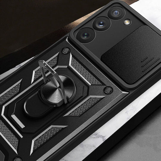 Camshield Armor Kickstand Задна корица Пластмаса Черен (Galaxy A14)