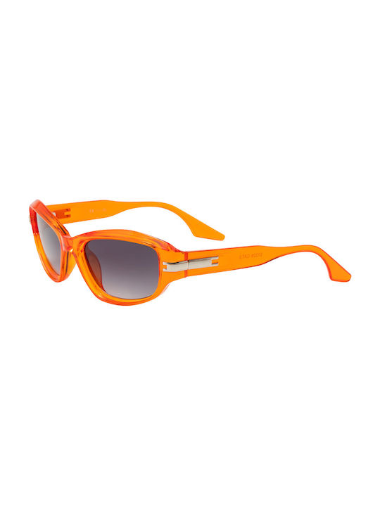 Women's Sunglasses with Orange Acetate Frame and Black Lenses 02-7228-02