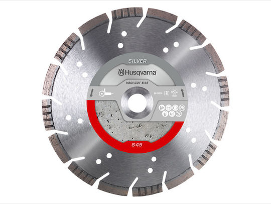 Husqvarna Vari-Cut Silver S45 Cutting Disc Construction Materials Hole Diameter 400mm 1pcs