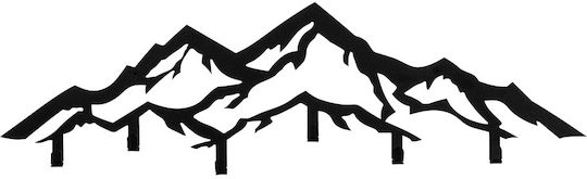 Mountain Agățătoare De Perete Metalică Neagră Cu 6 Compartimente 80x25x4cm Mountain Agățătoare De Perete Metalică Neagră Cu 6 Compartimente 80x25x4cm