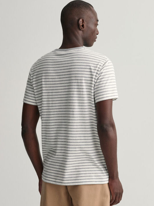 Gant Men's T-Shirt Striped Gray